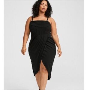 Midi Crepe Bustier Tulip Dress